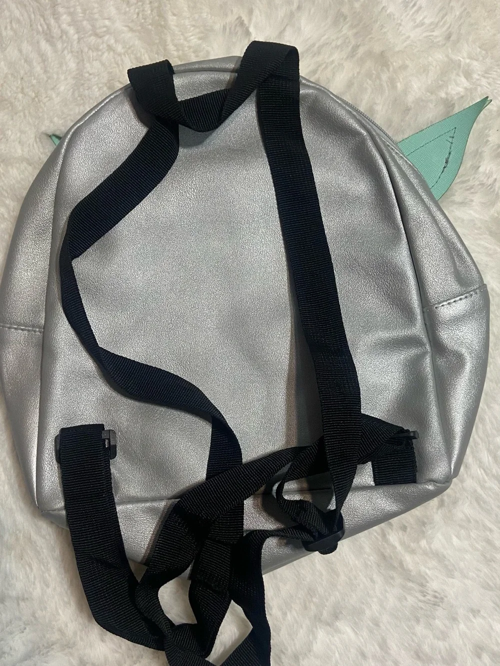Star Wars Silver Kids Backpack with Green Baby Yoda Accent